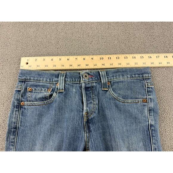 Y2K Levis 509 Jeans Women 7 Medium W31 Low Slouch Cuff Cotton Blue Wash Cuffed - Picture 4 of 9